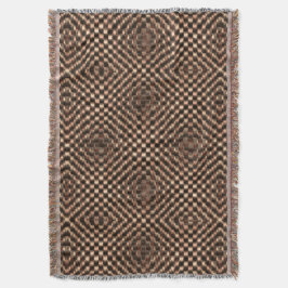 Cobertor Xadrez marrom sujo e confuso sobre o outro