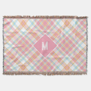Cobertor Xadrez Monograma Personalizada / Padrão Tartan