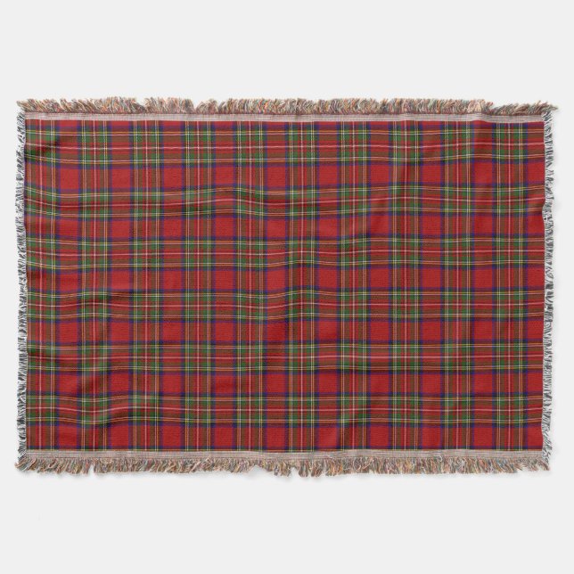 Cobertor Xadrez Real Stewart Tartan Padrão Escocês (Frente)