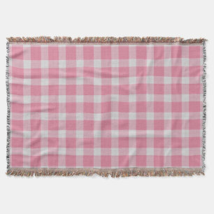 Cobertor Xadrez rosa e branco gingham