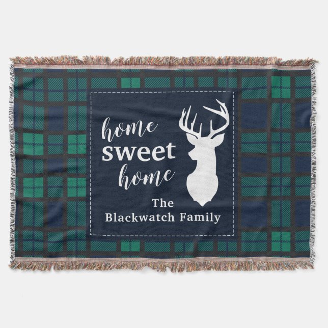 Cobertor Xadrez Rustic Tartan Clan Blackwatch Tartan (Frente)