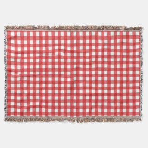 Cobertor Xadrez vermelho e branco