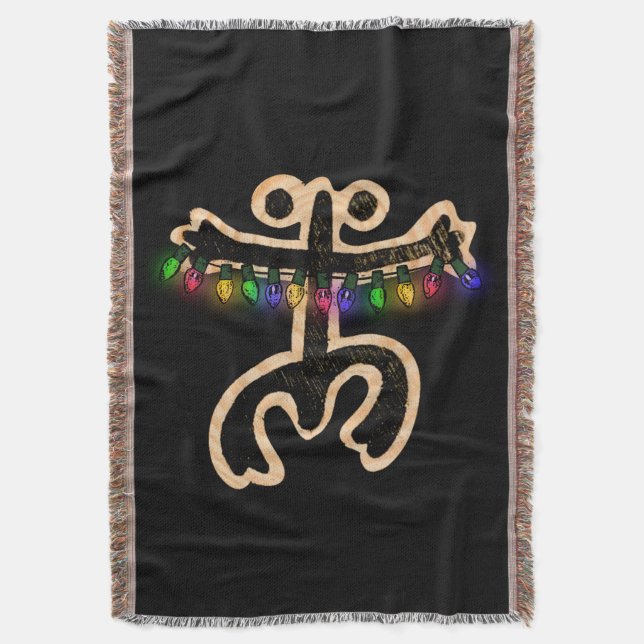 Cobertor Xmas Coqui Taino Throw Blanket (Frente Vertical)