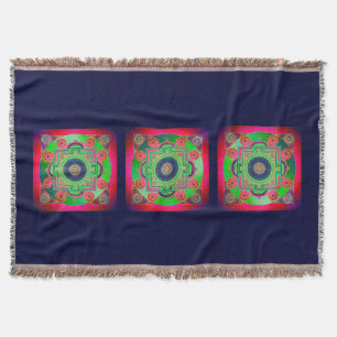 Cobertor YANTRA - roda do excelente - rosa verde