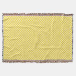 Cobertor Yellow and gray patterned blanket with fringed