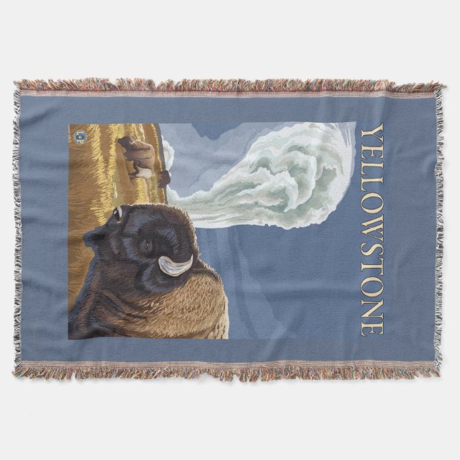 Cobertor YellowstoneBison com fiel velho (Frente)