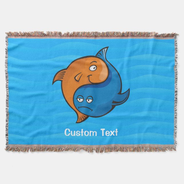 Cobertor Yin Yang Fish Cartoon Throw Blanket (Frente)