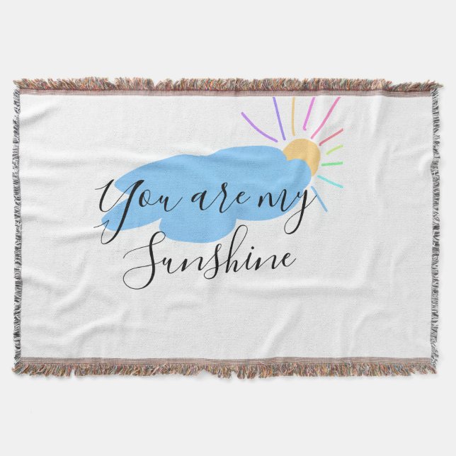 Cobertor you are my sunshine yellow orange sun rays clouds (Frente)