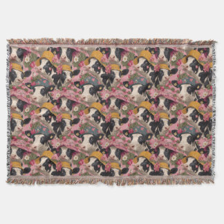 Cobertor Young Cows Wearing Spring Hats In Strawberry Field