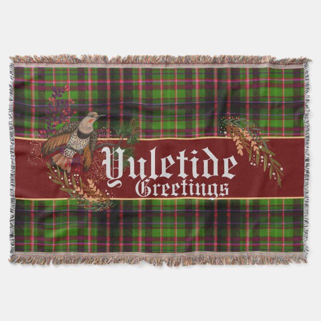 Cobertor Yuletide Saudações Norte Flicker (Frente)