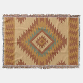 Cobertor Zapotec Folk Art Diamond Cotton Blanket