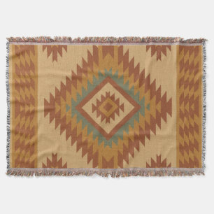 Cobertor Zapotec Folk Art Diamond Cotton Blanket
