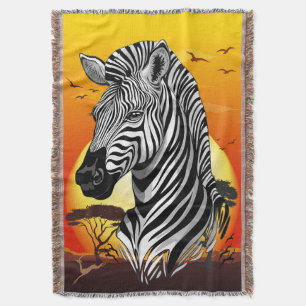 Cobertor Zebra African Savanna Wild Animal