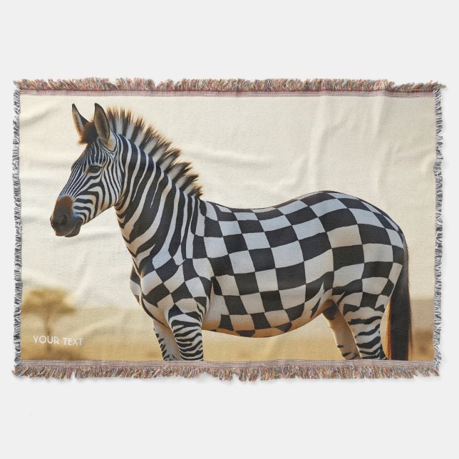 Cobertor Zebra Branca Fantasy Cute Checked (Frente)