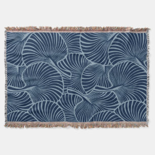 Cobertor Zebra Fan Palm Havaiano Marinho tropical azul