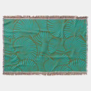 Cobertor Zebra Fan Palm Hawaii Tropical Jade Green 