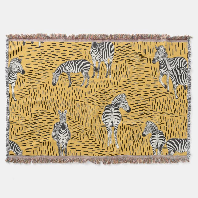 Cobertor Zebra stripes: fundo sem costura desenhado à mão. (Frente)