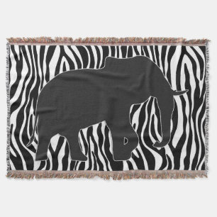 Cobertor Zebra Stripes Padrão com Elefante + suas ideias