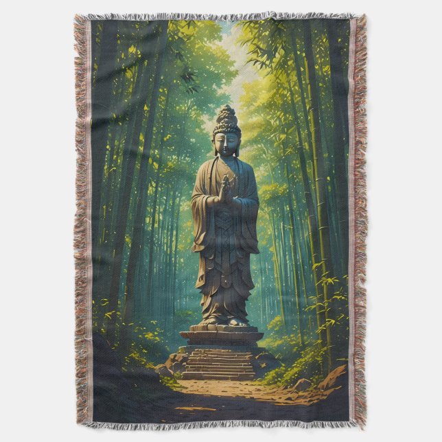 Cobertor Zen no Bosque de Bambu (Frente Vertical)