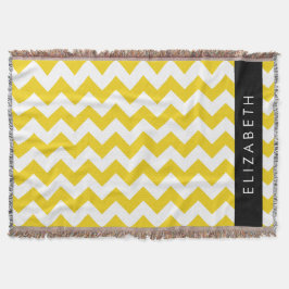 Cobertor Zigzag Amarelo, Chevron Amarelo, Seu Nome