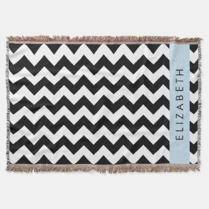 Cobertor Zigzag preto-e-branco, padrão Chevron, seu nome