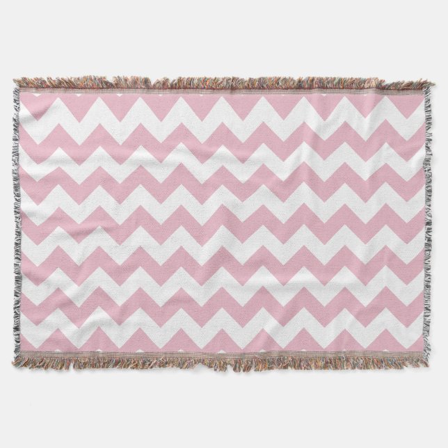 Cobertor Zigzag Rosa, Chevron Rosa, Padrão Geométrico (Frente)