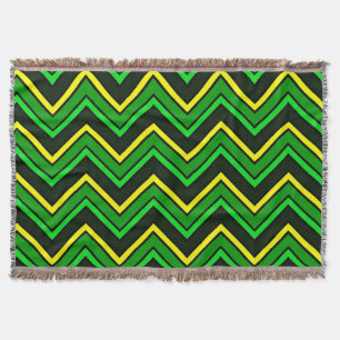 Cobertor Zigzag verde, preto e amarelo