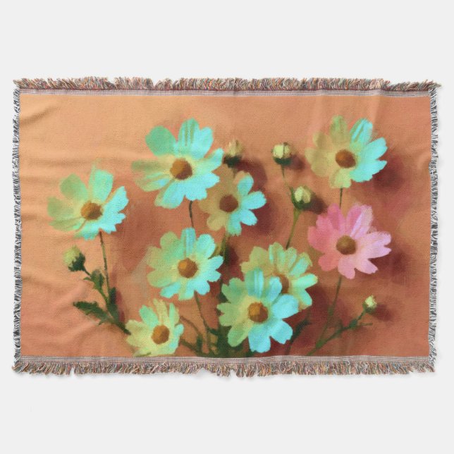 Cobertor Zinnia Elegans Vibrant Botanical (Frente)