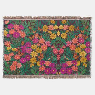 Cobertores Borboletas Cosmos Floral Boho Abstrato