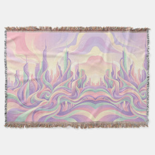 Cobertores com Silhueta Pastel da Cidade Abstrata