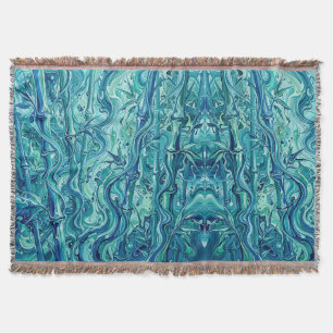 Cobertores de Bambu Abstrato Oceano Azul Derretend