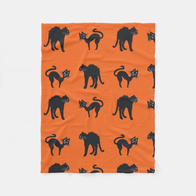 Cobertores de Dia das Bruxas de Gatos Negros (Frente)