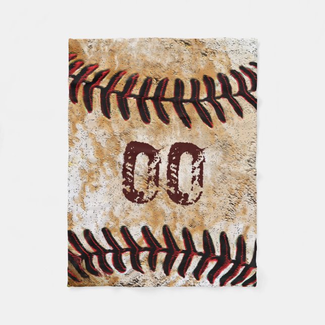 Cobertores de Fleece de Beisebol Personalizados Ba (Frente)