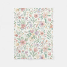 Cobertores de Fleece Floral Pastel