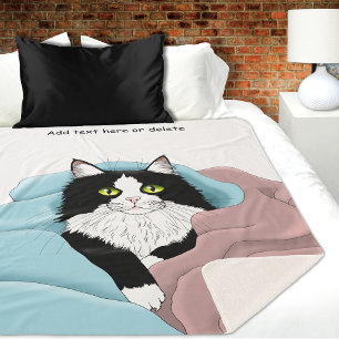 Cobertores de Gato Tuxedo Caprichoso Rosa Azul Aco