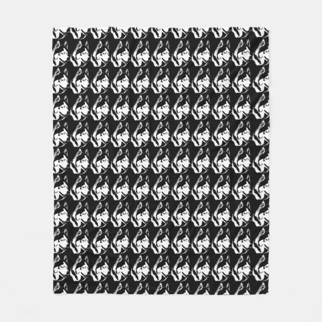 Cobertores de rouco Siberian Hussein Sled Dog Blan (Frente)