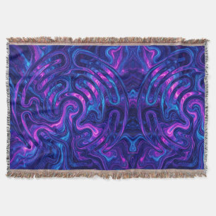 Cobertores Labirinto Roxo Cósmico Abstrato