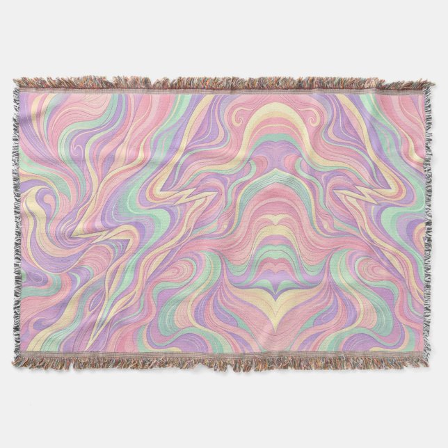 Cobertores Modernos em Pastel com Relâmpago Abstra (Frente)