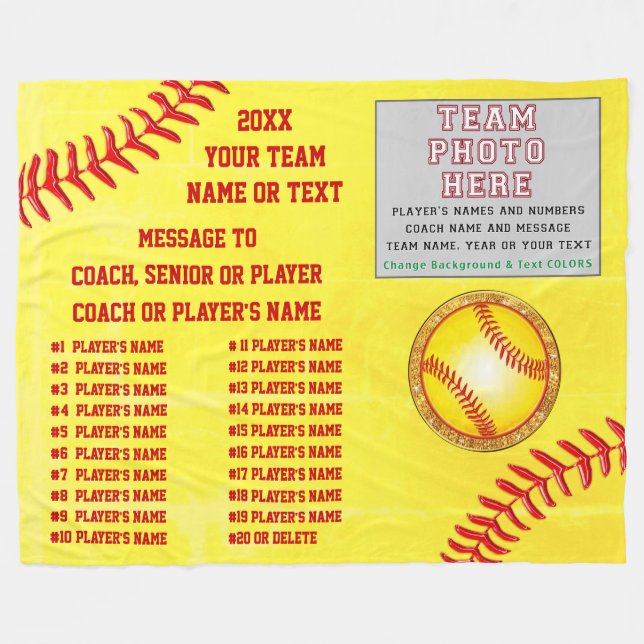Cobertores Personalizados de Softball, Treinador,  (Frente (Horizontal))