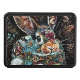 Cobertura Para Engate De Reboque Coelho Whimsso Rabbit Floral Abstrato Teal Brown
