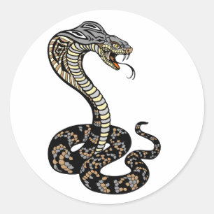 cobra cobra clássico adesivo redondo
