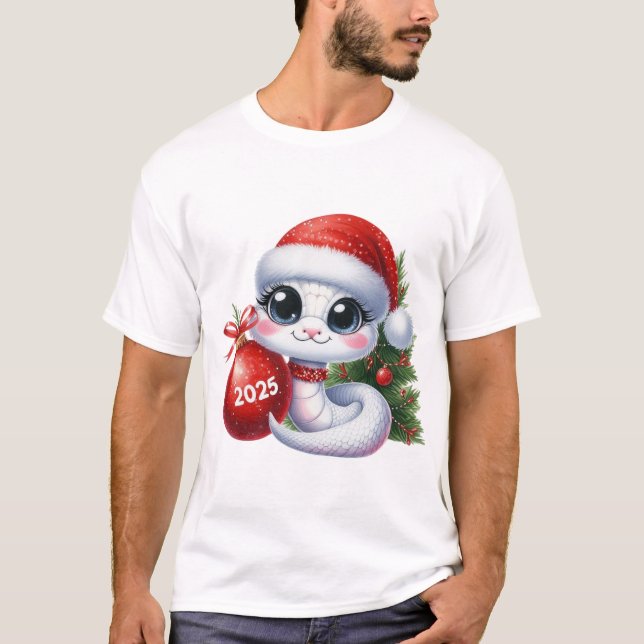 Cobra de Natal 2025 Design de Camisa de Natal (Frente)