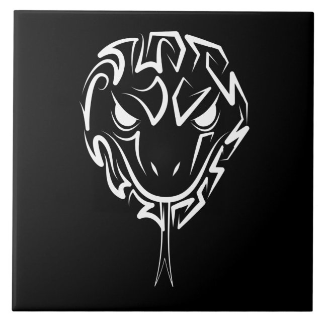 Cobra de Tribal Negro e Branco (Frente)