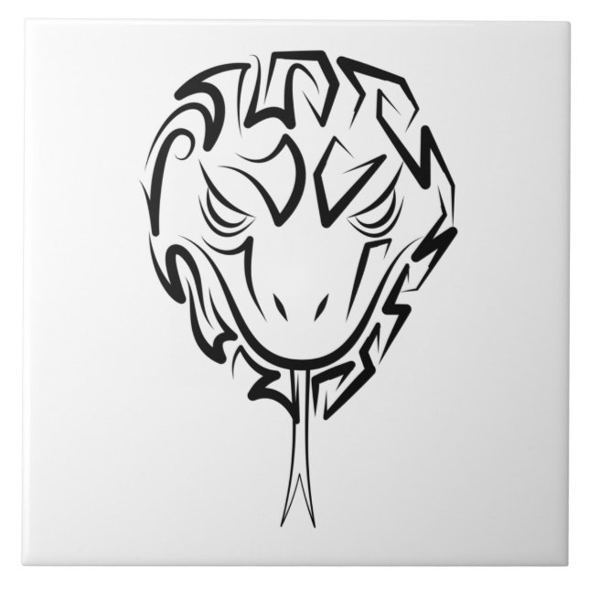 Cobra de Tribal Negro e Branco (Frente)