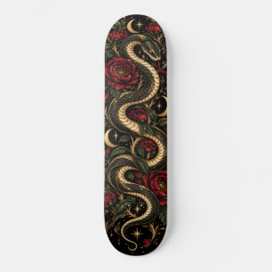 Cobra Gótico Escuro & Rosas Vermelhas Skate Celest