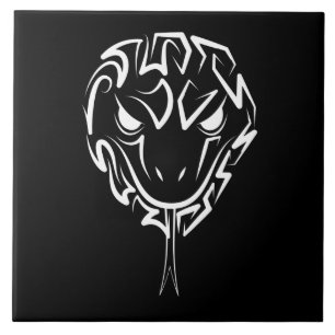 Cobra Tribal Preto e Branco