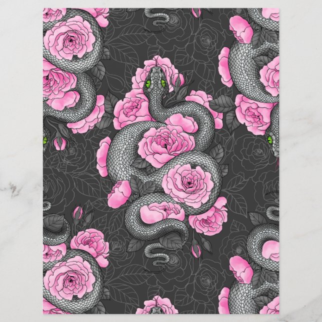 Cobras e rosas cor-de-rosa (Frente)