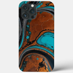 Cobre com abstrato de Turquesa