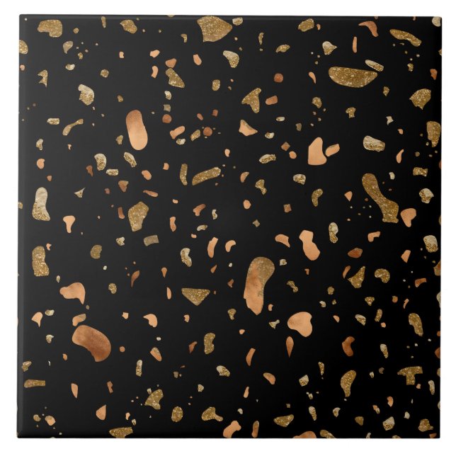 Cobre Dourado na pedra Black Terrazzo (Frente)