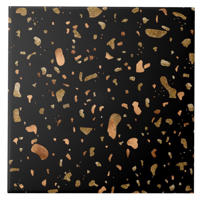 Cobre Dourado na pedra Black Terrazzo (Frente)